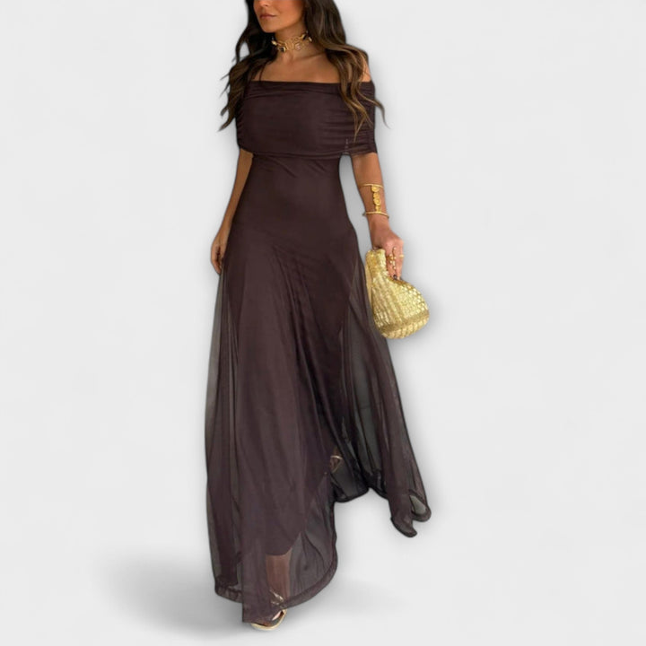 Aracely | Vestido con hombros descubiertos