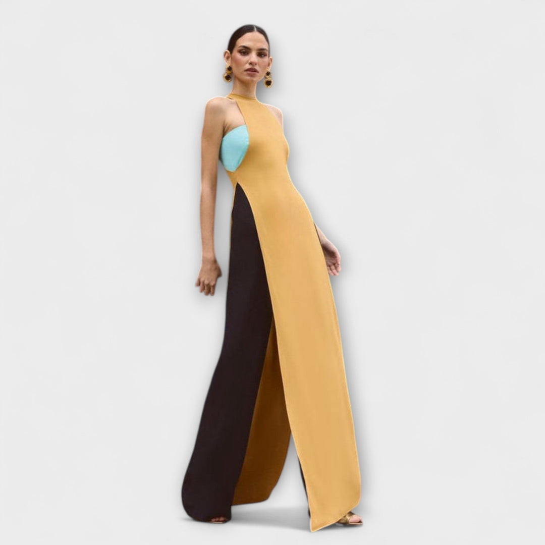 Arlinda | Vestido bicolor moderno