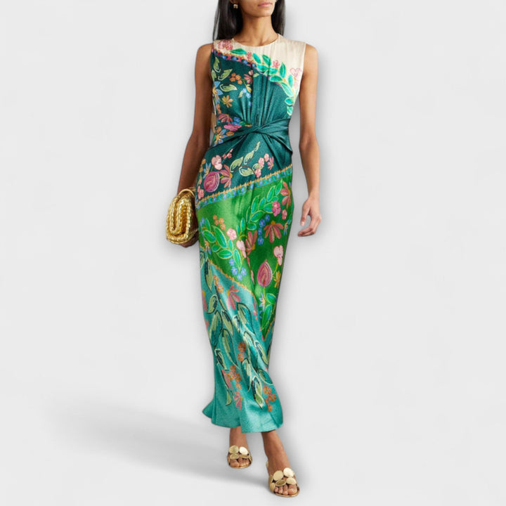 Claritza | Vestido satinado floral